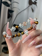AAPLUS Crystals Energy Bracelet - Howlite, Clear Quartz, Tiger's Eye
