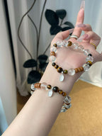 AAPLUS Crystals Energy Bracelet - Howlite, Clear Quartz, Tiger's Eye
