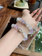 AAPLUS Crystals: Harmony Bracelet - Amethyst and Celestial Blue Moonstone