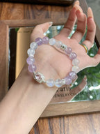 AAPLUS Crystals: Harmony Bracelet - Amethyst and Celestial Blue Moonstone