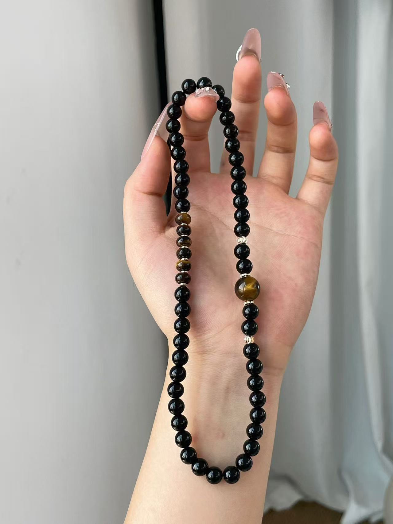 AAPLUS Crystals: Obsidian and Tiger's Eye Harmony Bracelet