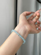 AAPLUS Crystals | Aquamarine and Blue Moonstone Healing Bracelet for Throat & Third Eye Chakra