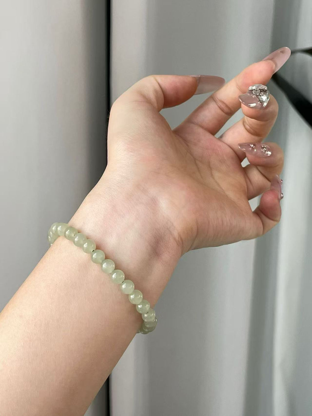 AAPLUS Crystals - Natural Hetian Jade Bead Bracelet