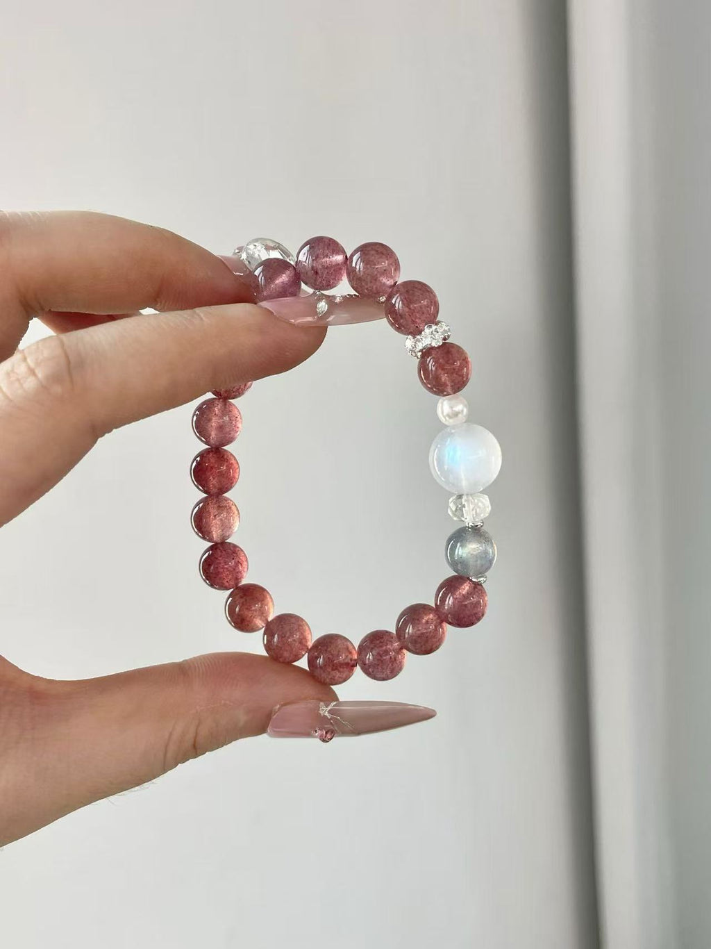 AAPLUS Crystals | Harmony Bracelet with Strawberry Quartz & Moonstones