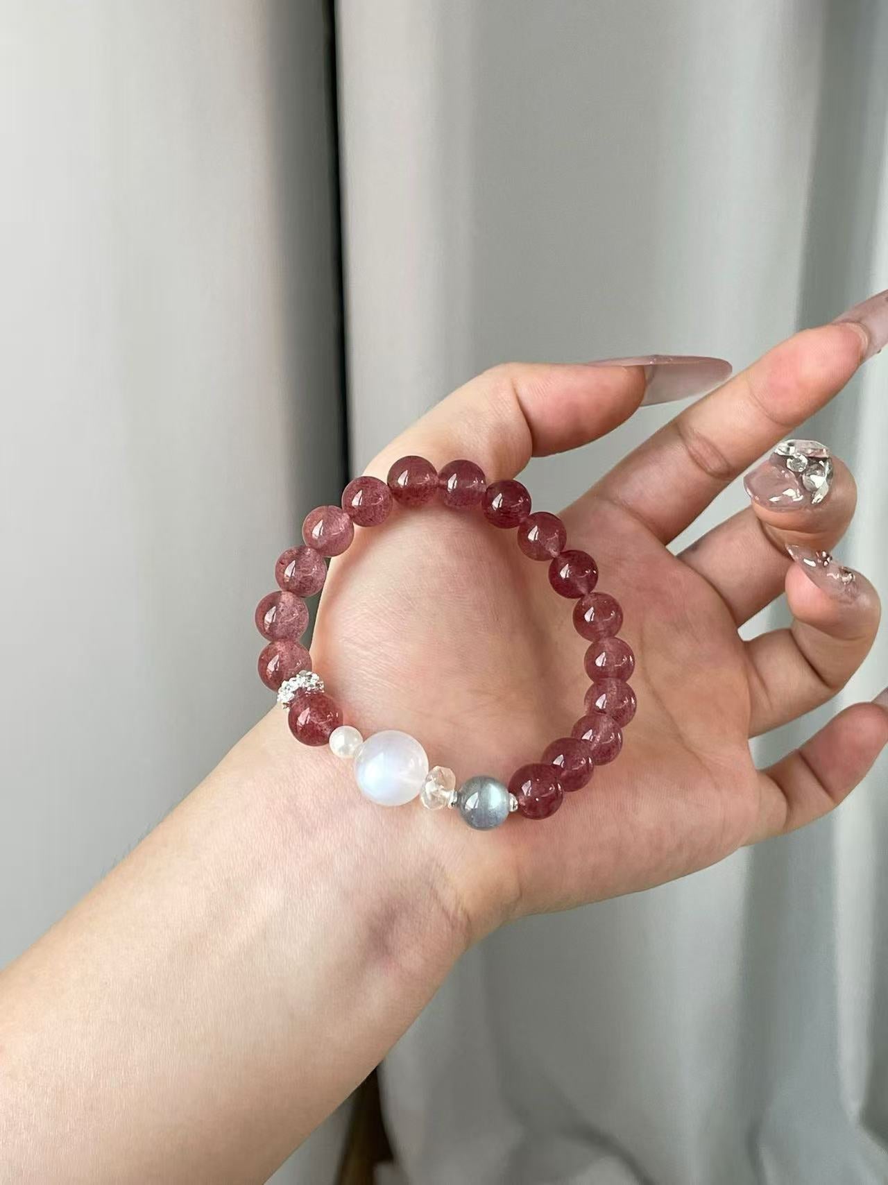AAPLUS Crystals | Harmony Bracelet with Strawberry Quartz & Moonstones