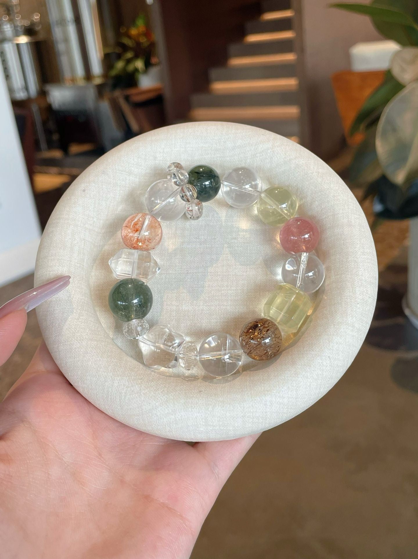 AAPLUS Crystals Natural Stone Beaded Bracelet