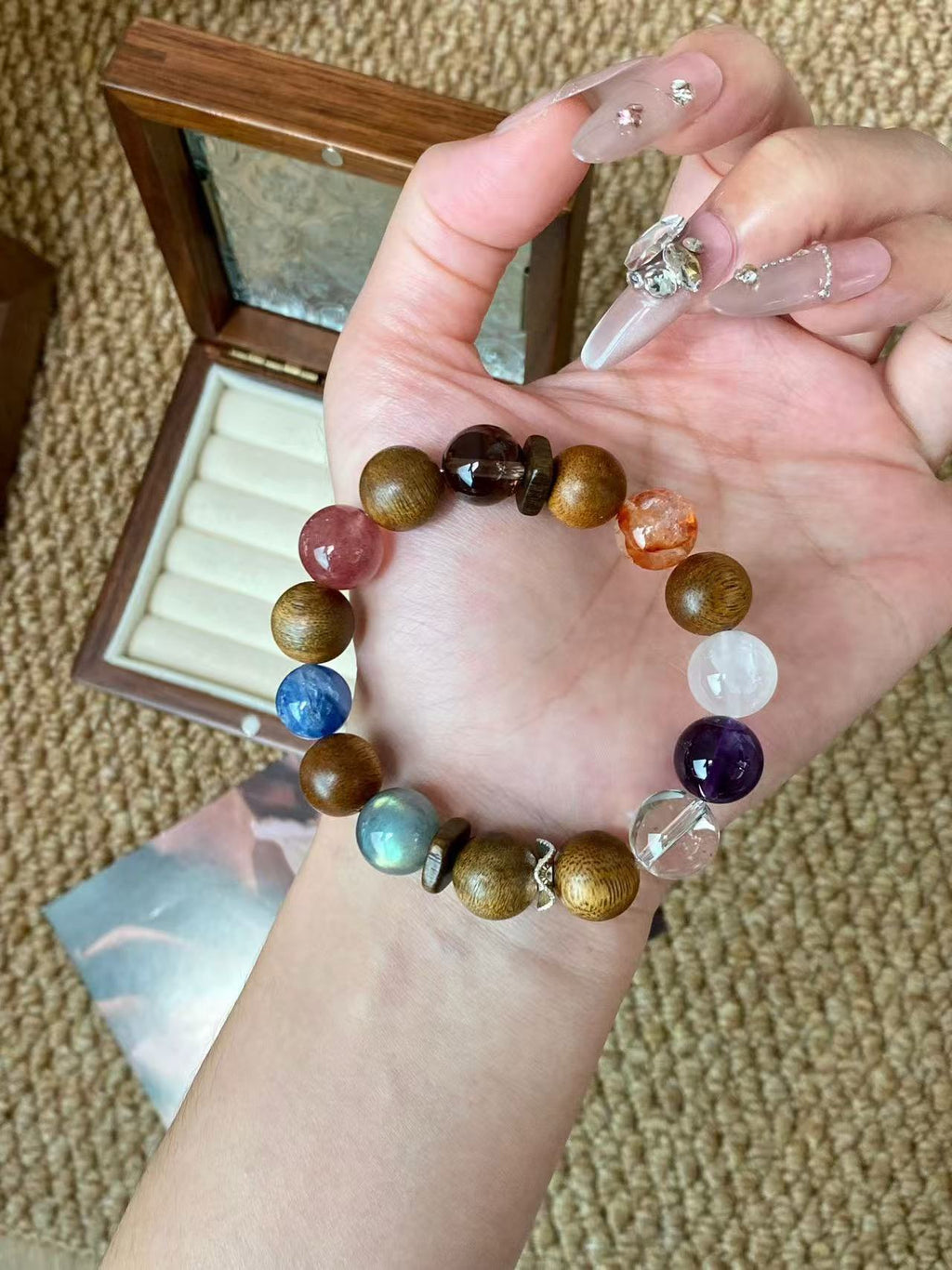 AAPLUS Crystals: Aquarius Aura Protection Bracelet with 9 Healing Stones