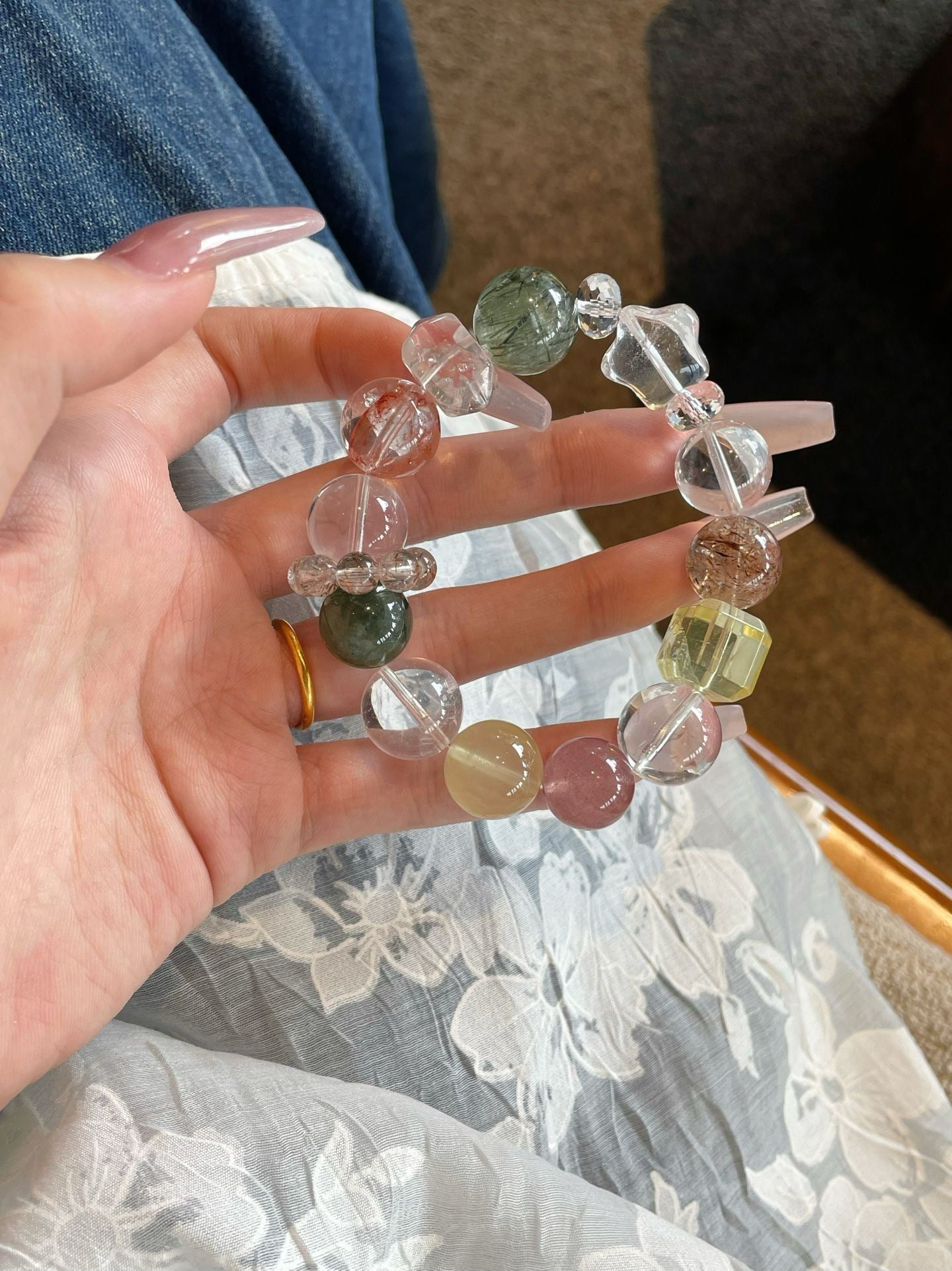 AAPLUS Crystals Natural Stone Beaded Bracelet