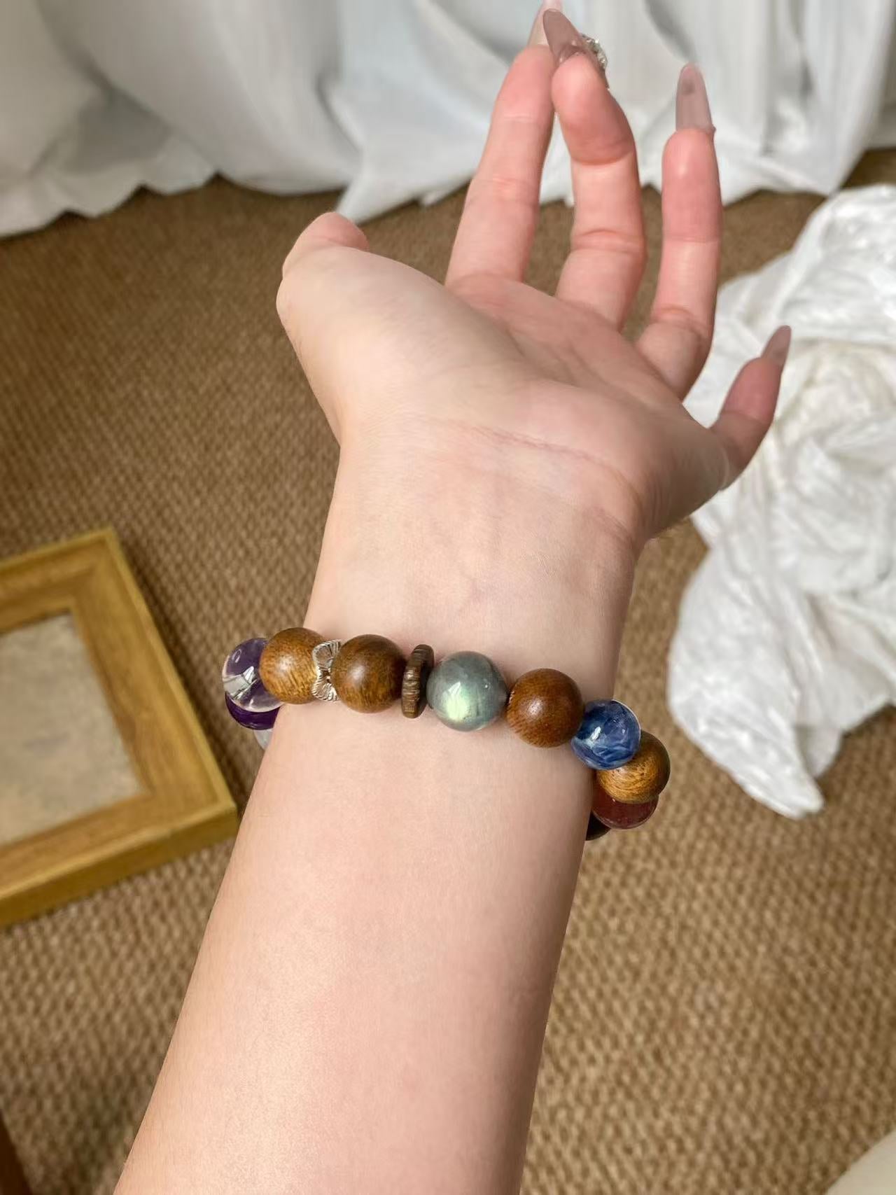 AAPLUS Crystals: Aquarius Aura Protection Bracelet with 9 Healing Stones