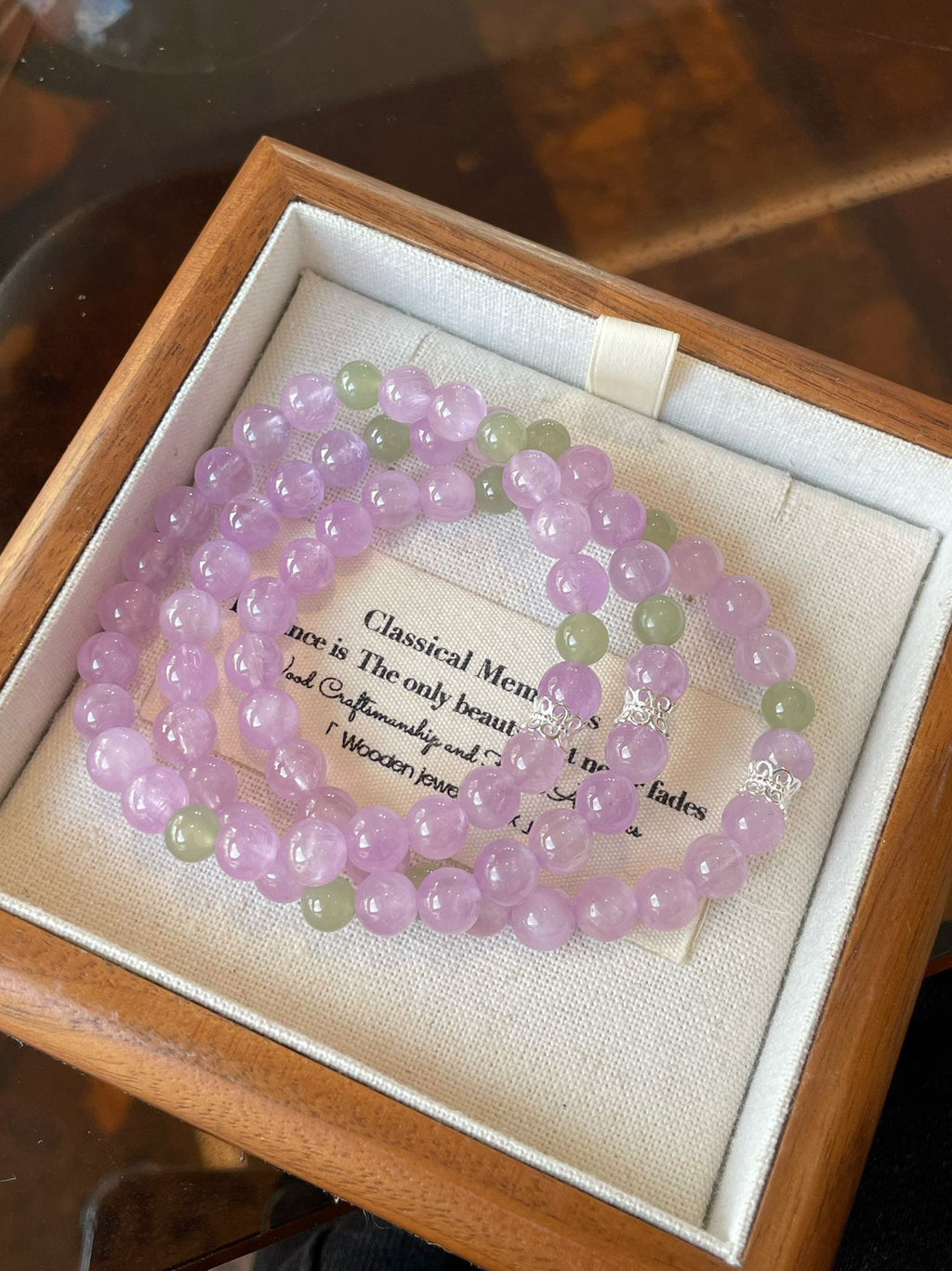 AAPLUS Crystals: Serenity Kunzite and Aqua Jade Bracelet