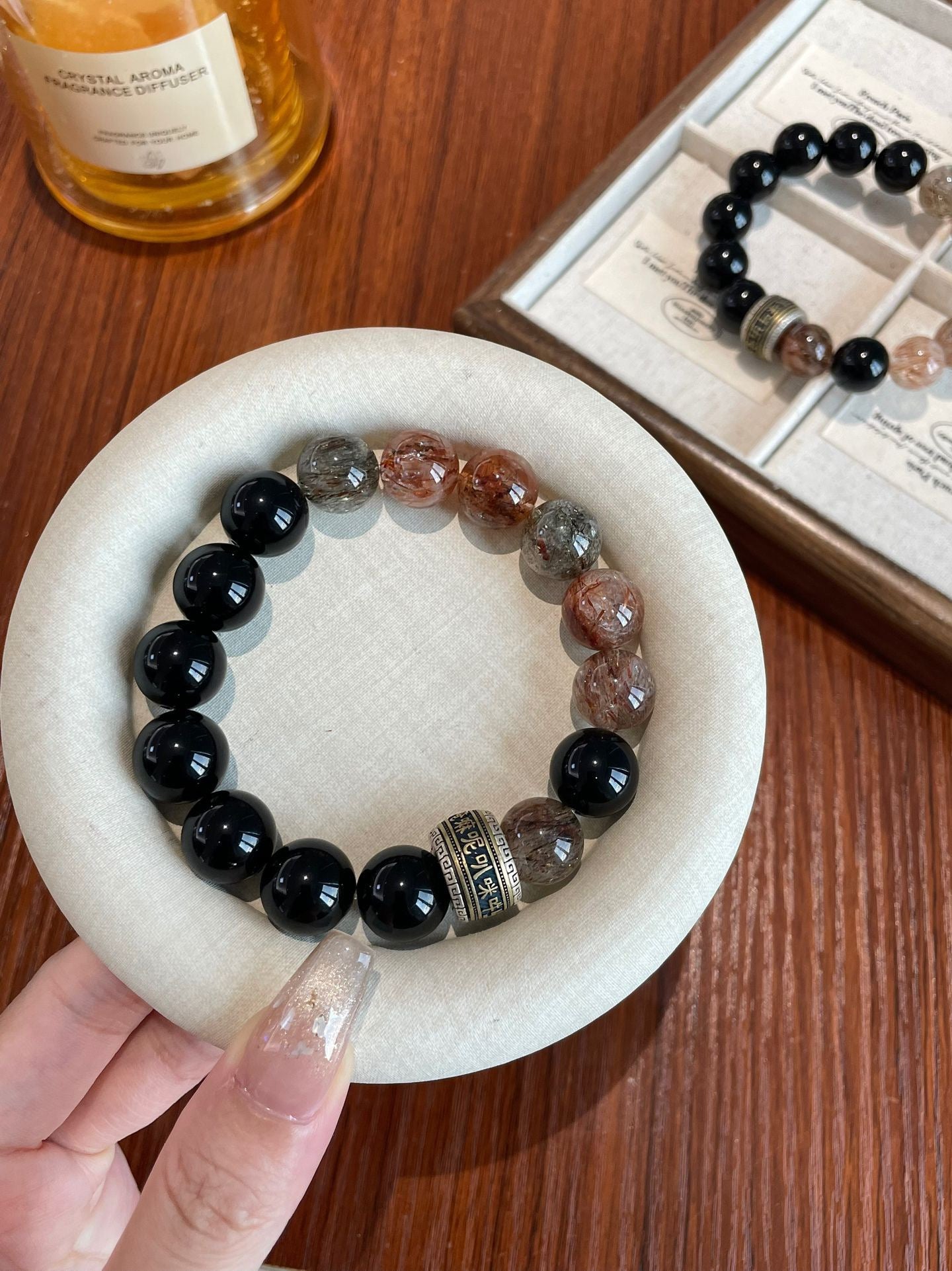 AAPLUS Crystals: Obsidian Protection Black Gold Super Bracelet