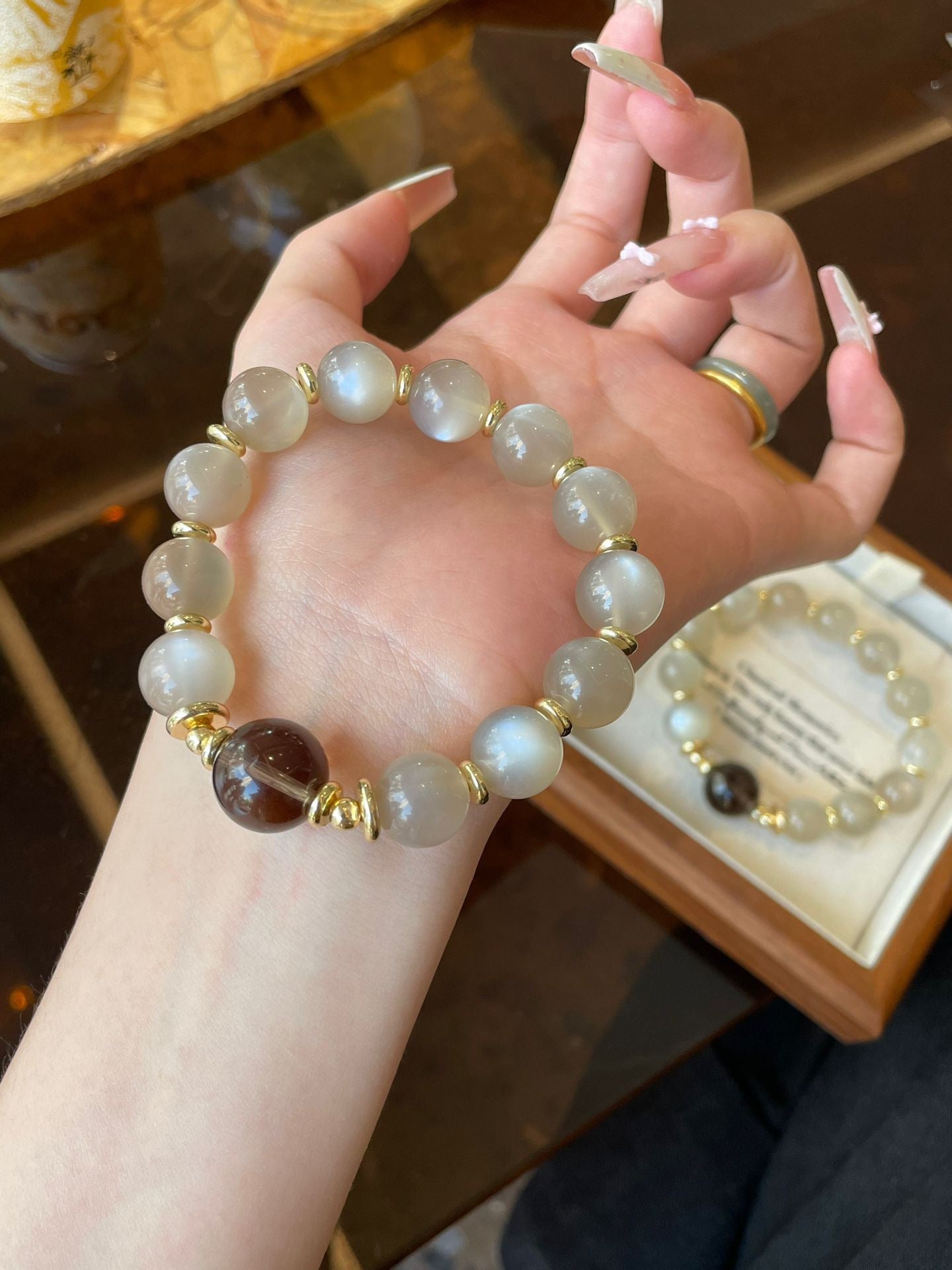 AAPLUS Crystals Moonstone Bracelet for Elegance & Calm