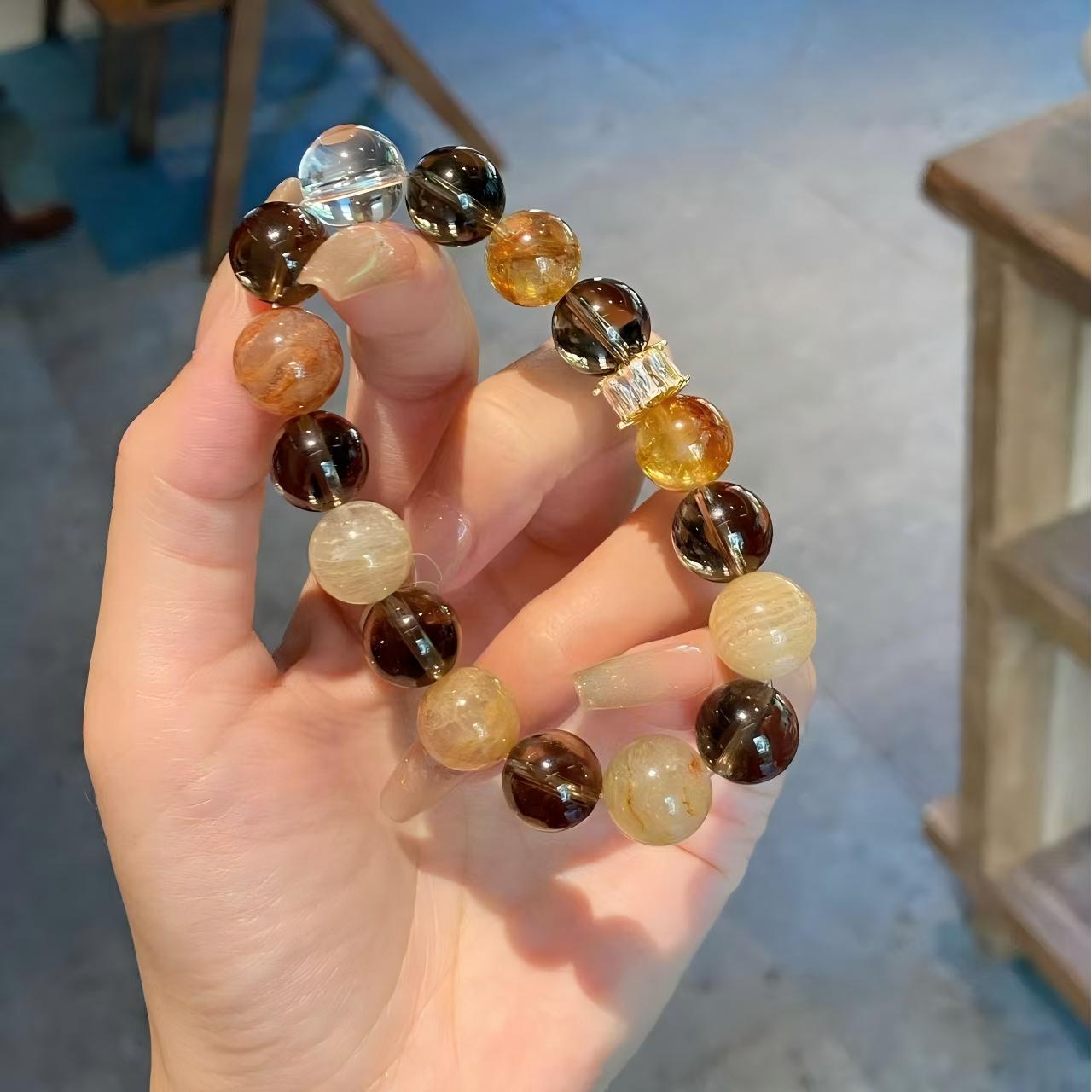 AAPLUS Crystals - Smoky Quartz, Phantom Quartz & Yellow Tower Crystal Energy Raw Stone Set