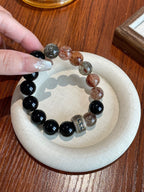 AAPLUS Crystals: Obsidian Protection Black Gold Super Bracelet