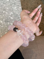 AAPLUS Crystals - Mojo Pink & White Phantom Quartz Healing Bracelet