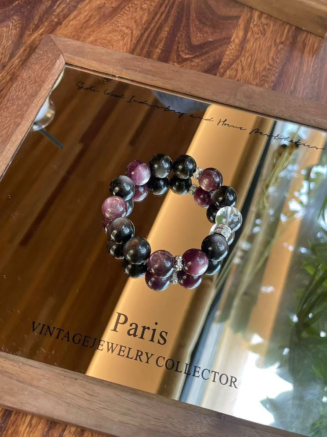 AAPLUS Crystals | Kyanite, Silver Sheen Obsidian & Clear Quartz Bracelet