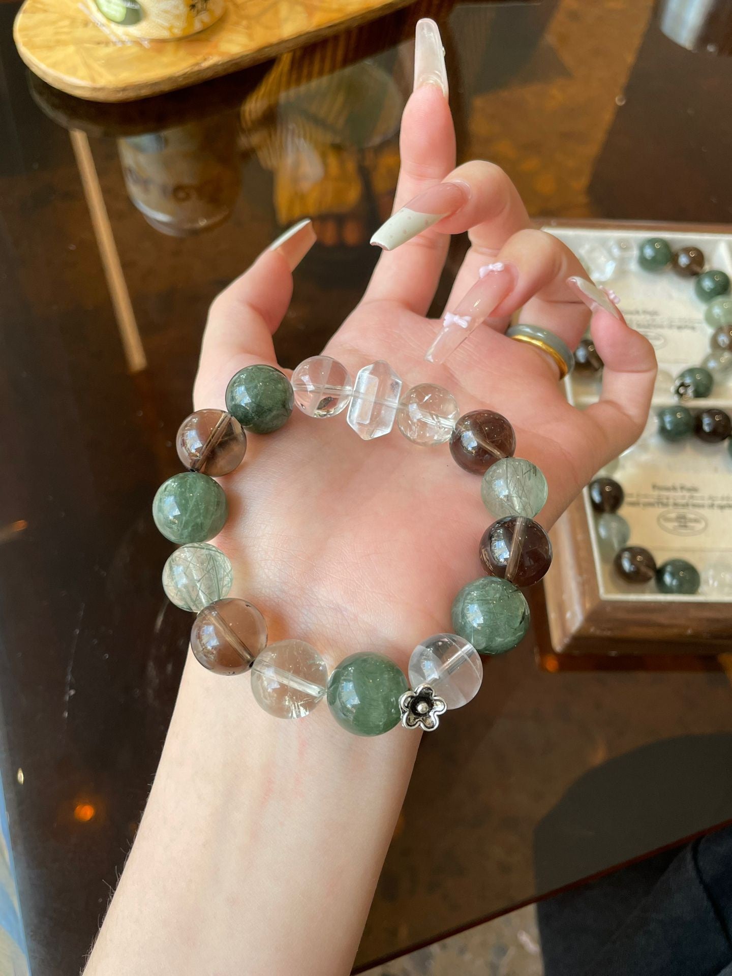 AAPLUS Crystals Natural Stone Bracelet for Healing - 5-Stone Mix