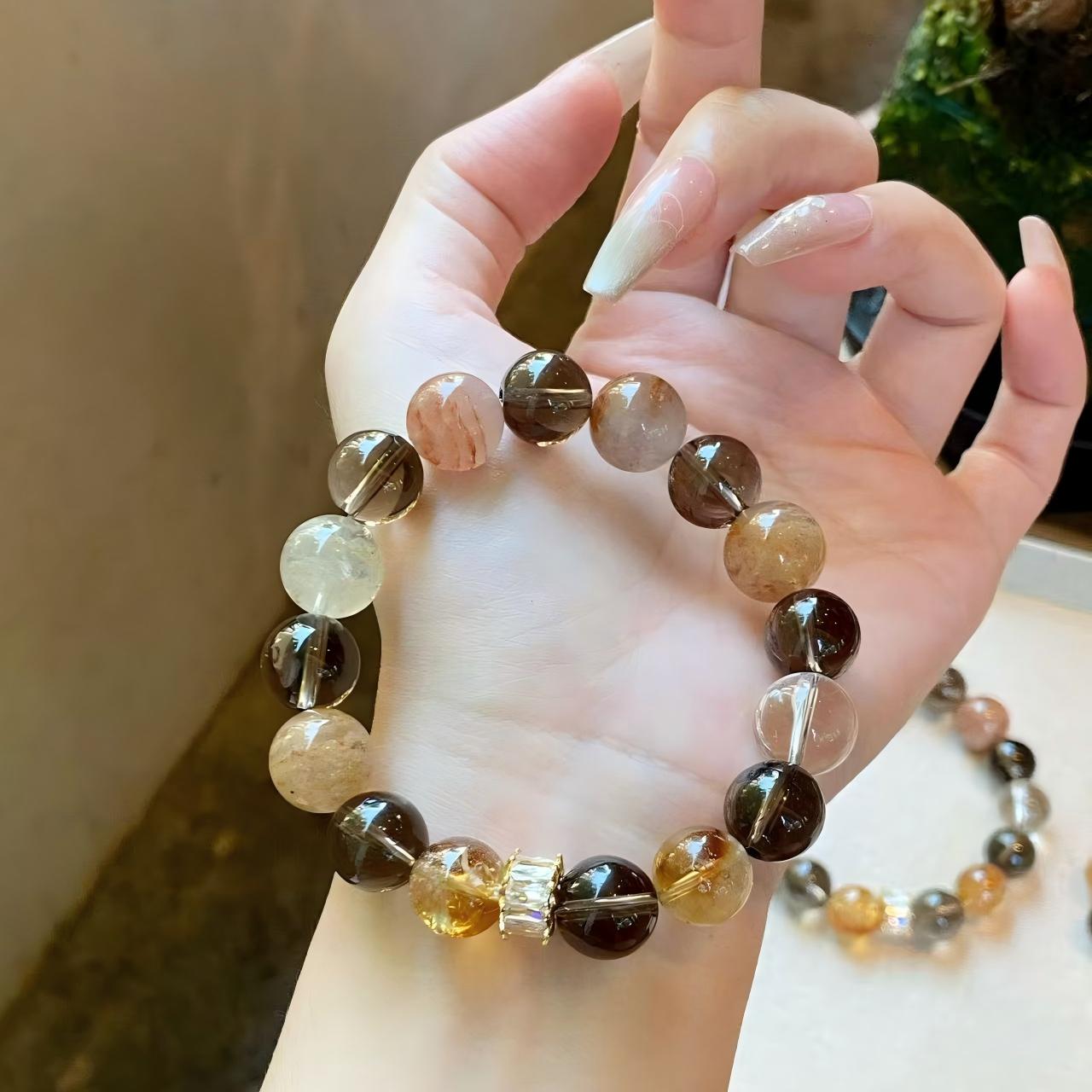 AAPLUS Crystals - Smoky Quartz, Phantom Quartz & Yellow Tower Crystal Energy Raw Stone Set