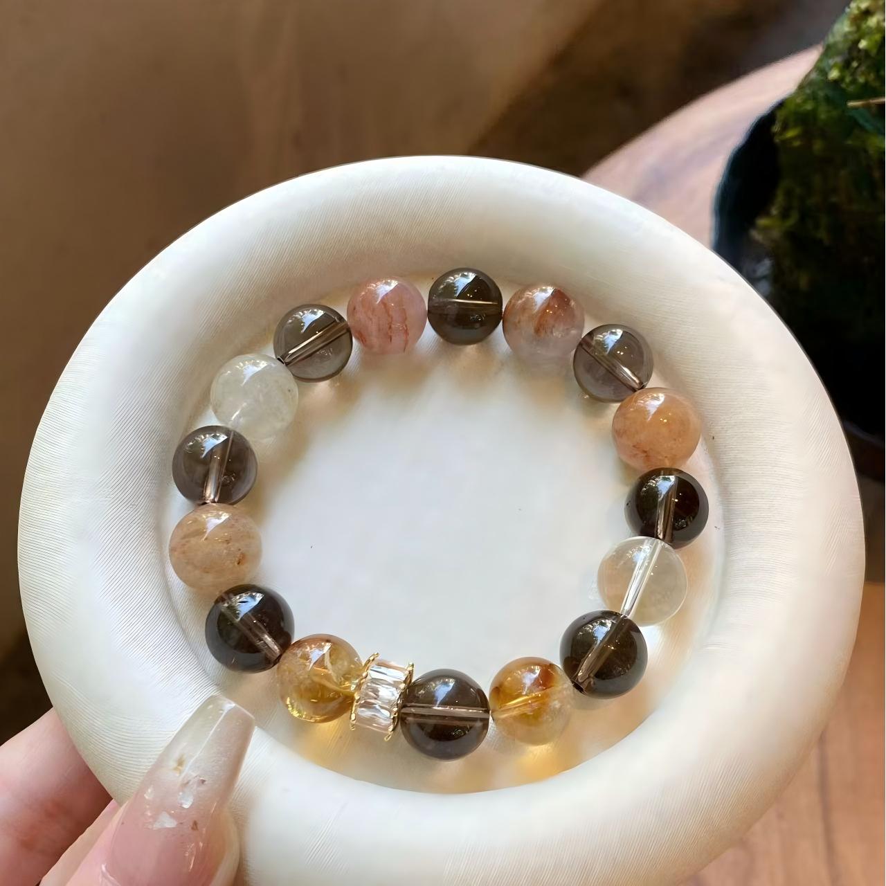 AAPLUS Crystals - Smoky Quartz, Phantom Quartz & Yellow Tower Crystal Energy Raw Stone Set