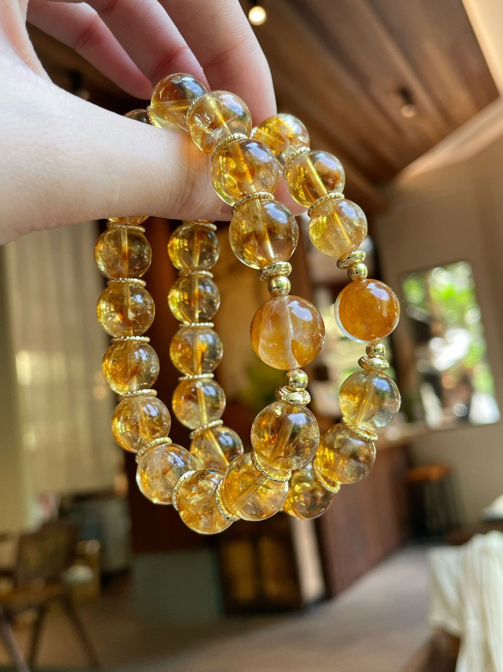 AAPLUS Crystals - Yellow Phantom Quartz & Rutilated Quartz Bracelet