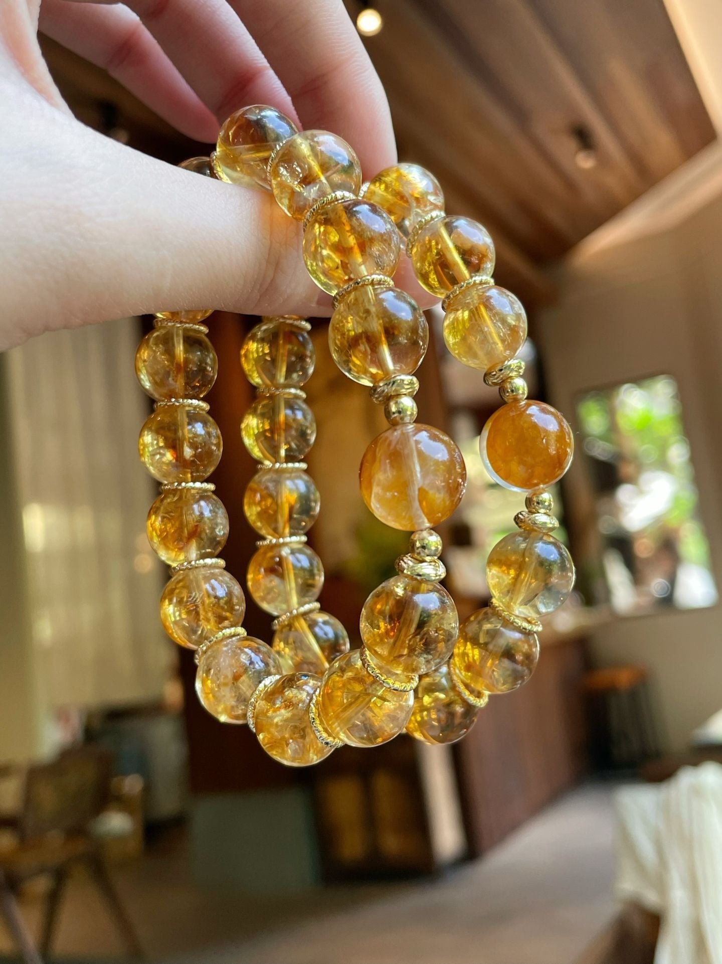 AAPLUS Crystals - Yellow Phantom Quartz & Rutilated Quartz Bracelet