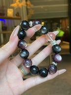 AAPLUS Crystals | Kyanite, Silver Sheen Obsidian & Clear Quartz Bracelet