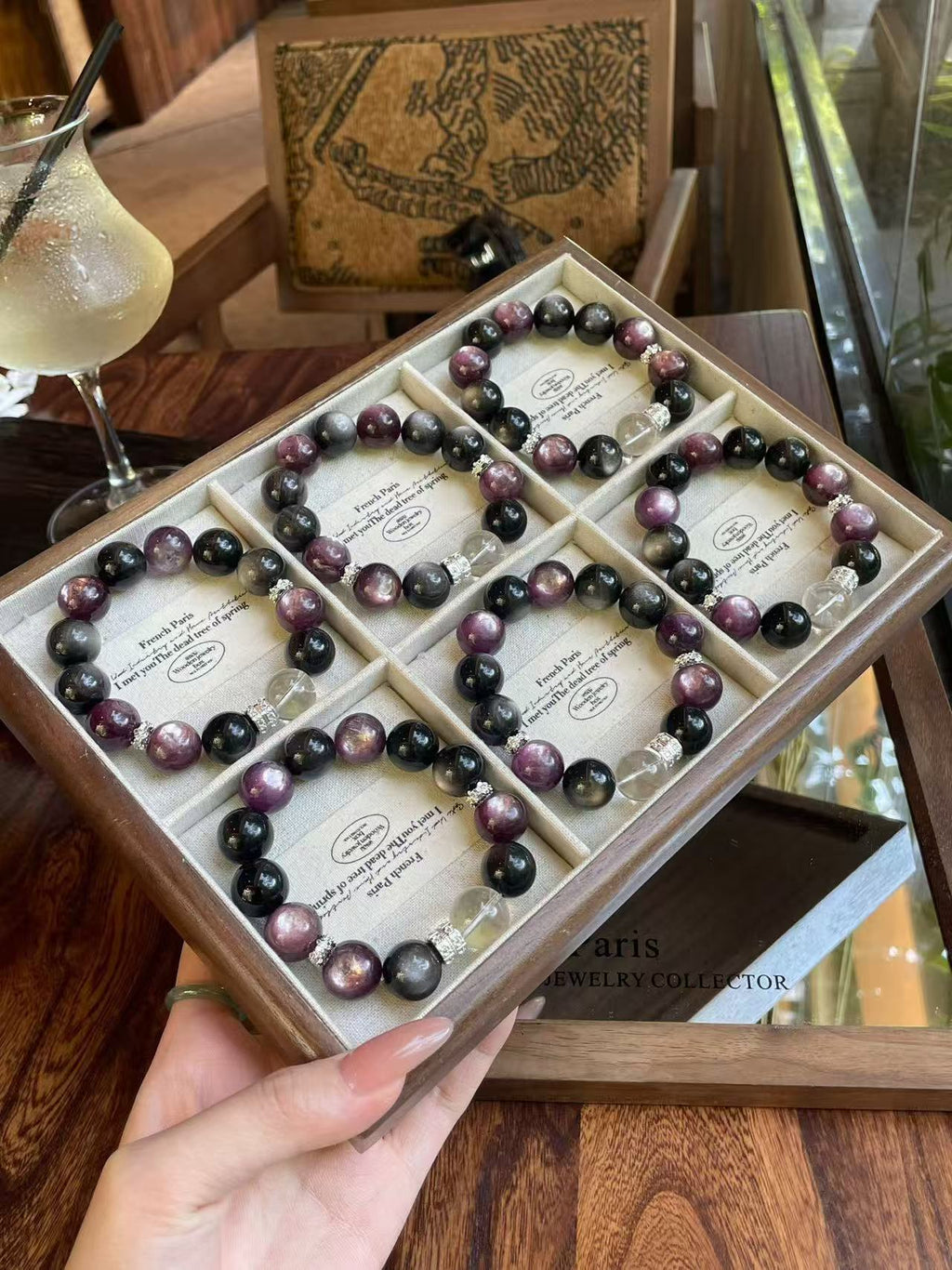 AAPLUS Crystals | Kyanite, Silver Sheen Obsidian & Clear Quartz Bracelet