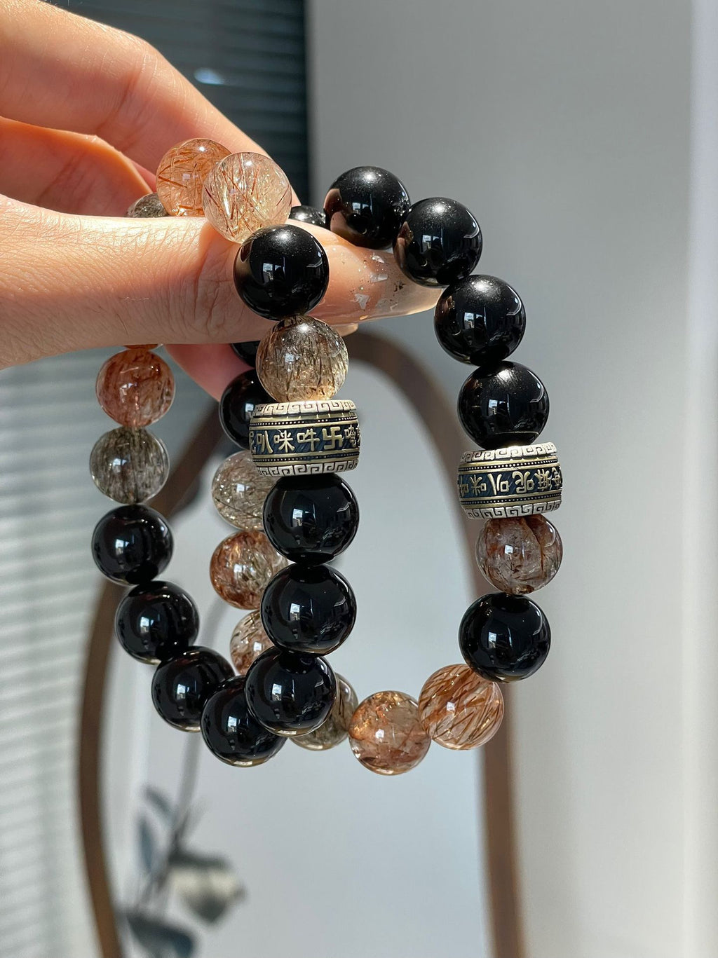 AAPLUS Crystals: Obsidian Protection Black Gold Super Bracelet