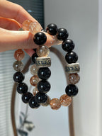 AAPLUS Crystals: Obsidian Protection Black Gold Super Bracelet