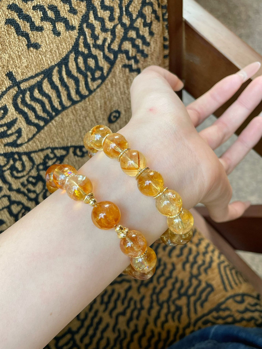 AAPLUS Crystals - Yellow Phantom Quartz & Rutilated Quartz Bracelet