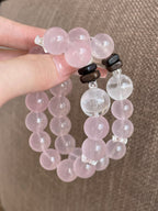 AAPLUS Crystals - Mojo Pink & White Phantom Quartz Healing Bracelet