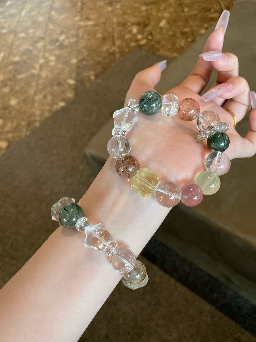 AAPLUS Crystals Natural Stone Beaded Bracelet