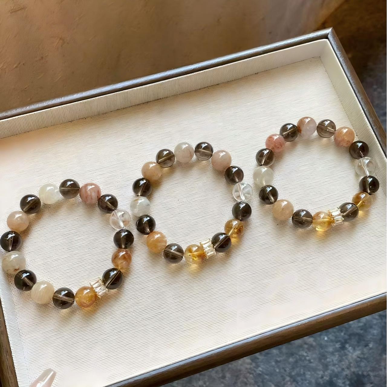 AAPLUS Crystals - Smoky Quartz, Phantom Quartz & Yellow Tower Crystal Energy Raw Stone Set