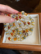 AAPLUS Crystals: Minimalist Rainbow Moonstone and Clear Quartz Bracelet